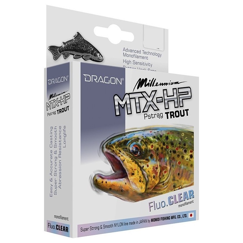 Żyłka Dragon Millenium MTX - HP PSTRĄG 0,18mm Fluo Clear
