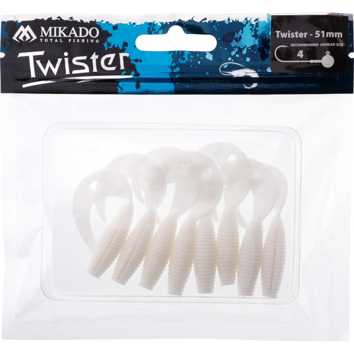 Mikado TWISTER 51 mm / WHITE - op 8 szt.